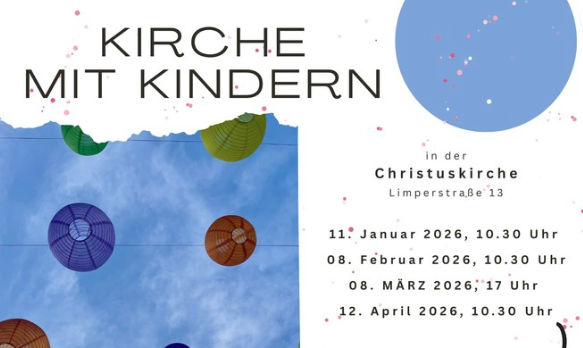 Auf dem Bild sieht man die Einladung zu den Gottesdiensten begleitet mit dem Projektchor. : Strahler in der Kirche mit blauem Licht