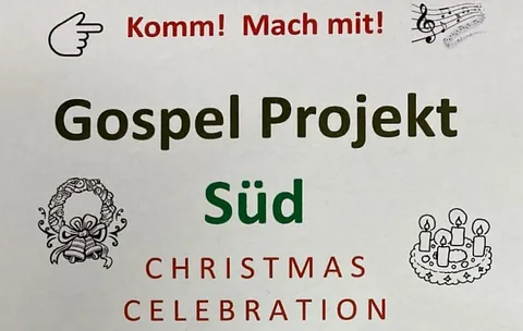 Auf dem Foto sieht man Flyer Gospel Projekt Sued