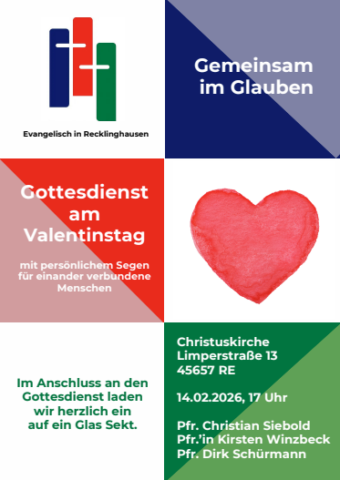 Bild mit Logo des Ev. Gemeindeverbands und einem Text auf dem blauen Hintergrund "Gemeinsam im Glauben " zu sehen